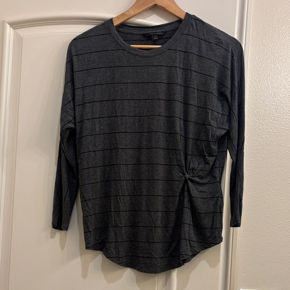 Banana Republic Charcoal Striped Long Sleeve Tee - Picture 2 of 10